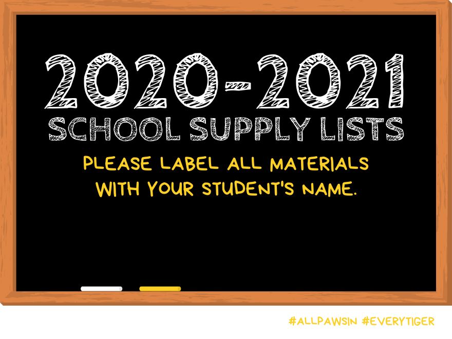 20202021 School Supply Lists Richey Elementary