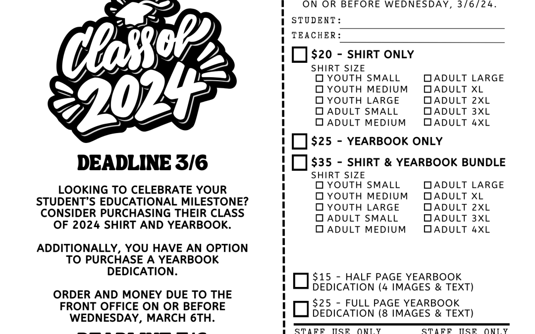 Class of 2024 Shirt & Yearbook